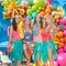 Summer Tropical Balloon Arch Kit (Rainbow, Hot Pink, Green, Orange, Lime Green, Teal, Blue, Yellow, Gold)